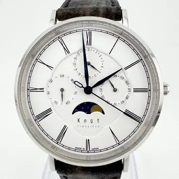 상태 좋음 Knot 노트 CMP-38 화이트 남성용 쿼츠 손목시계