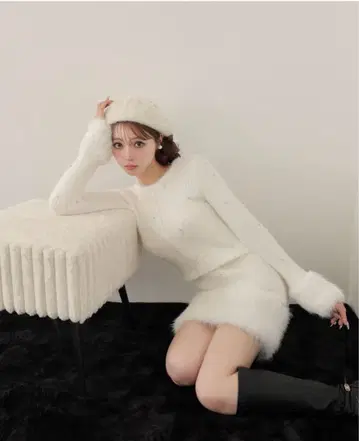Bijou fur knit onepiece