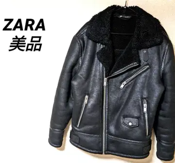 ZARA 무스탕 자켓 남성용 더블 라이더 보아 자켓 새상품급