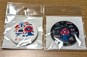 미야쿠미야쿠 캔뱃지 2개 세트 화이트 블랙 네온 오사카 만박