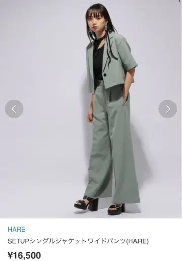 SETUP 싱글 자켓 와이드 팬츠 (HARE)