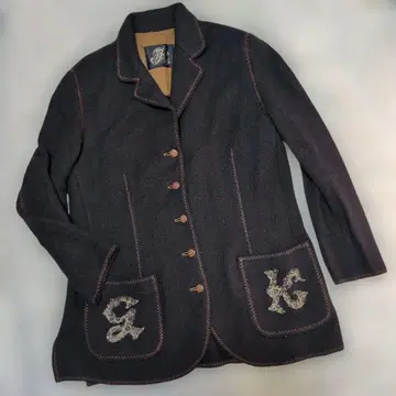 이타리야 알파카 혼방 울 자켓 뒷면 표범 프린트 11호