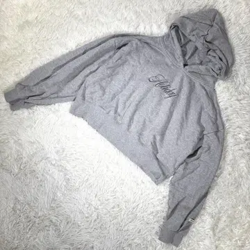 앨리슨 브라운 [F] 크롭 후드티 Holiday 자수 그레이 여성용