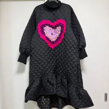 코비나이 퀼팅 원피스 하트 플레어 티어드 리브