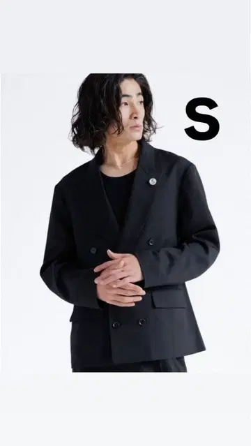 SINSS 더블 테일러드 자켓 S 사이즈 블랙