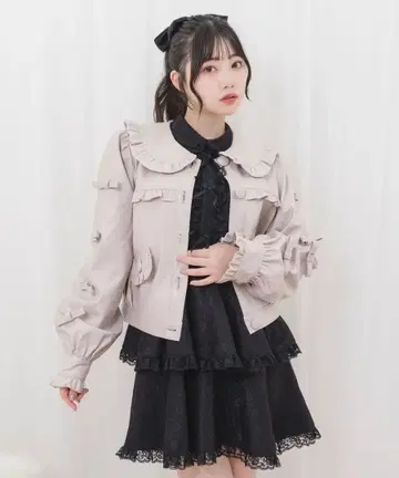 Honey Cinnamon 둥근 카라 리본 라이더스