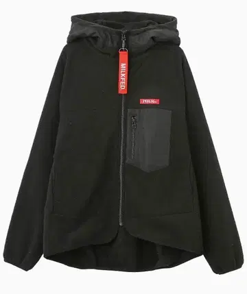 밀크페도 새상품급 완판레어! 스탠드 후드 플리스 블루종 M 블랙