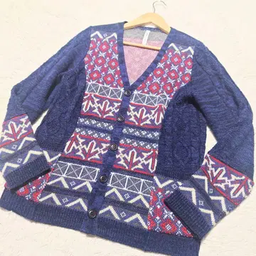 [ 레어 ] glamb  케이블 니트 가디건 노르딕 무늬