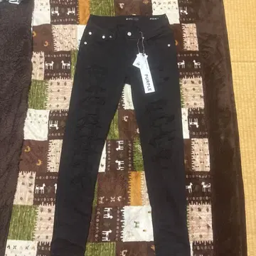 PURPLE 블랙 스키니 청바지 28