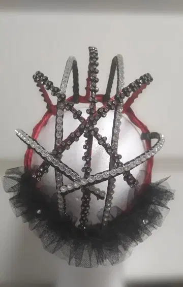 다카라즈카풍 무스메야쿠 빨간색&블랙 벼머리 캡