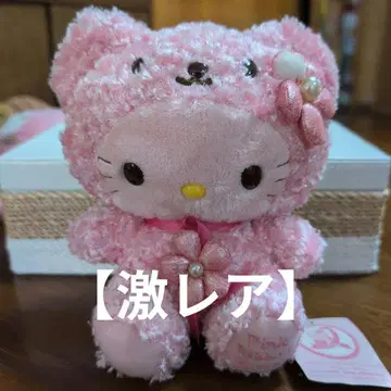 [ 초레어 ] 헬로키티 핑크 리본 봉제 인형 2007년제 택 포함