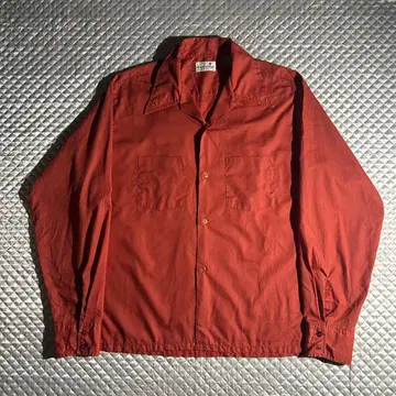 60s 빈티지 오픈 카라 셔츠 오픈 카라 루프 양쪽 포켓