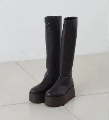 Chico 통굽 플랫폼 스트레치 롱 부츠 M