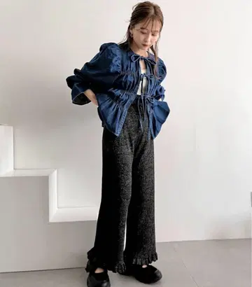 LOWRYSFARM 밑단 프릴 팬츠