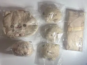 포메라니안 모찌 가챠가챠 봉제 인형 헤어 클립 파우치 키나코