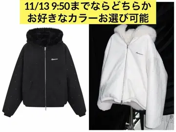 andwang Kirakira 2way fur zip up