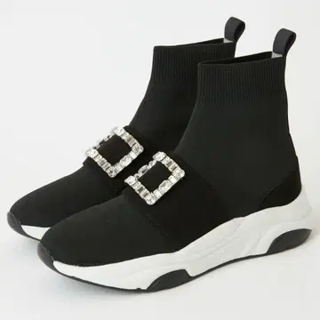 +diana [미들 기장] 크리스탈 버클 니트 삭스 스니커즈 25.5