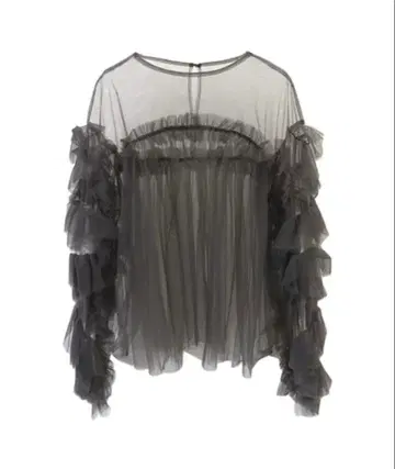 ANDRESD 튤 프릴 블라우스