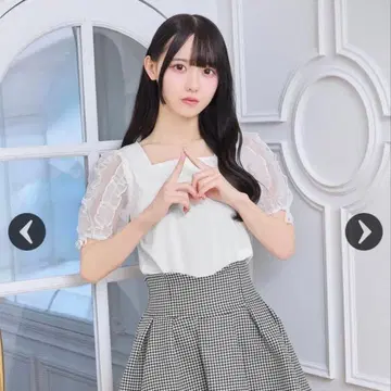 슬림 레그가 되는 스커트 하운드투스 체크 패턴 (이너 팬츠 포함)