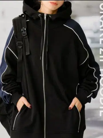 시착만 한 상품 안티카 후디 여성용 후드티 블랙 빅