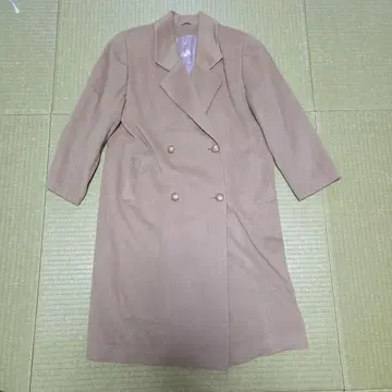 캐시미어 100% 더블 체스터 코트 롱 베이지