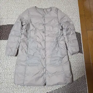 무인양품 다운 포켓터블 노카라 코트 S