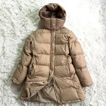 미사용급 라코스테 다운 코트 2way 후드 탈부착 가능 베이지 36