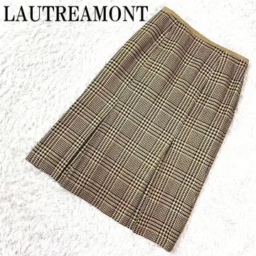 LAUTREAMONT 타이트 스커트 베이지 체크 2 B9217