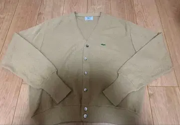 LACOSTE 베이지 가디건 V넥