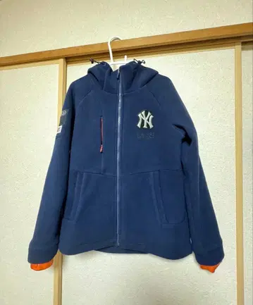 Yankees 플리스 후드티 네이비 MLB 두꺼운 원단