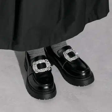 비쥬 통굽 로퍼 볼륨 밑창 M 사이즈