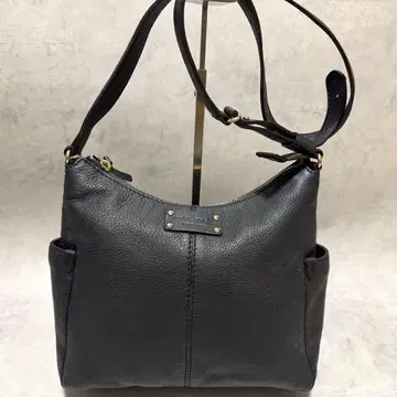 케이트 스페이드 숄더백 주름 가죽 블랙