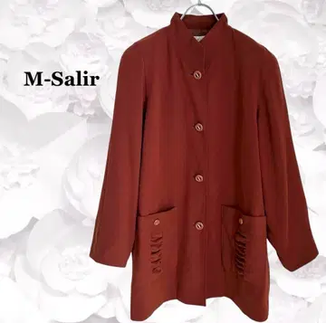[엠사리아] 자켓 코트 [F] 빨간색 계열 스탠드 카라 플리츠 버튼