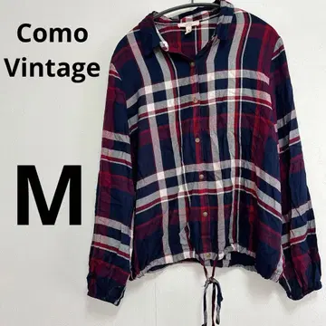 Como Vintage 체크 무늬 셔츠 M 사이즈 여성용