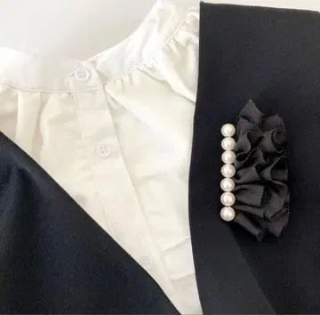 펄 브로치 펄 코사지 리본 코사지 리본 브로치 세레모니