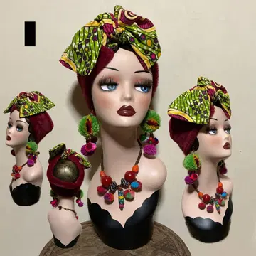 퍼 아프리칸 리본 헤어 터번 헤어밴드