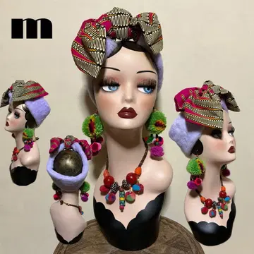 퍼 아프리칸 리본 헤어 터번 헤어밴드