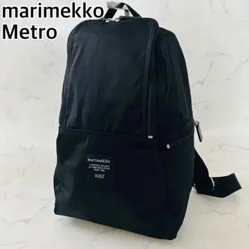 [컨디션 최상] 마리메꼬 메트로 백팩 나일론 가죽 메쉬 블랙
