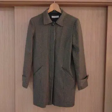 유나이티드 애로우즈 체크 무늬 체스터 코트