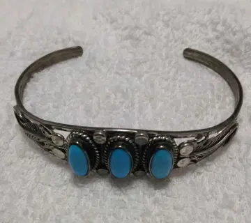아메리카 원주민 터콰이즈 실버 뱅글