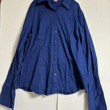 빅 사이즈 MOJO 네이비 오샤레 긴팔 셔츠 [ 3XL ]