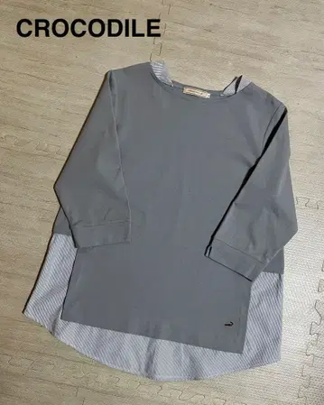 새상품급 CROCODILE 레이어드 튜닉 7부 소매 넉넉한 LL