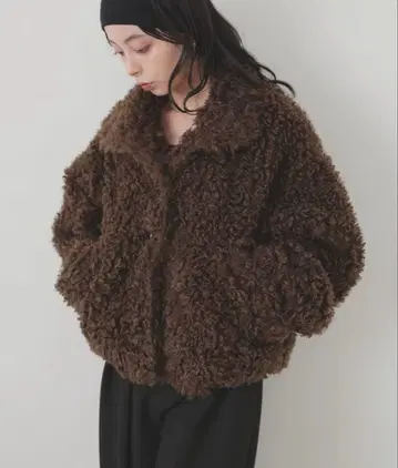 LIAN 푸들 퍼 블루종 브라운