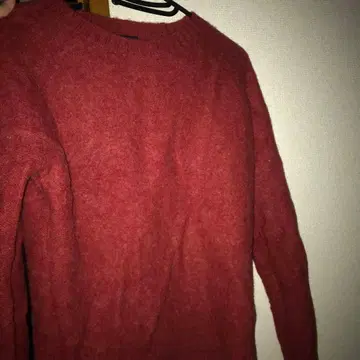 울 100% 빨간색 니트 스웨터 M