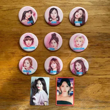 TWICE 캔뱃지 9개 세트 카드 2장 포함