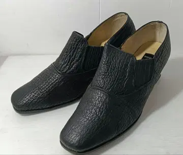 SHINJUKUYA 가죽 슬립온 슈즈 블랙 23cm EEE