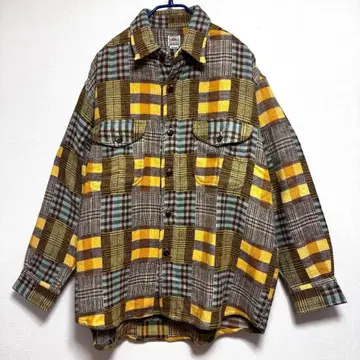 TOM SHORT 플란넬 셔츠 긴팔 체크 인도 면 빈티지 빅
