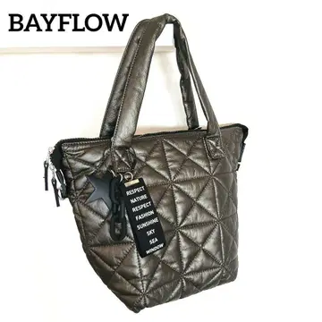 BAYFLOW 베이플로우 다크 그레이 퀼팅 토트백 숄더