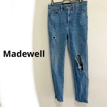 Madewell 데미지 가공 라이트 블루 데님 여성용
