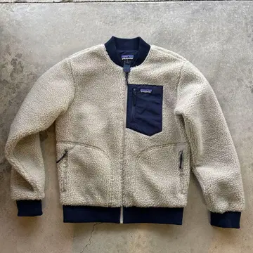 patagonia 플리스 자켓 S 베이지 네이비
